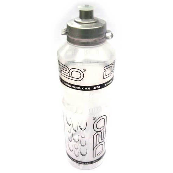 'D20' drinks bottle clear with silver top