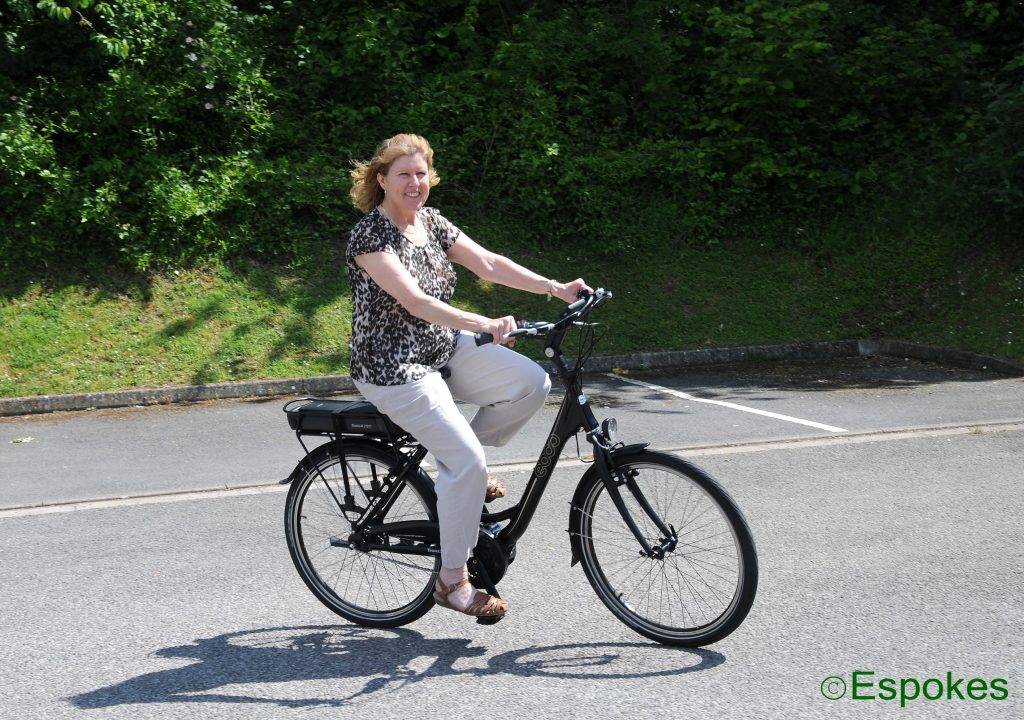 Cycle to work Scheme. Sarah Austin of Alton collecting her EBCO UCL 60 step-through ebike